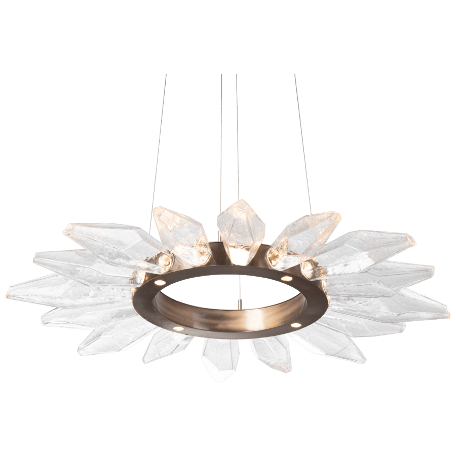 Hammerton Studio Rock Crystal 42" Wide 20 Light Hand Blown Glass LED Radial Chandelier