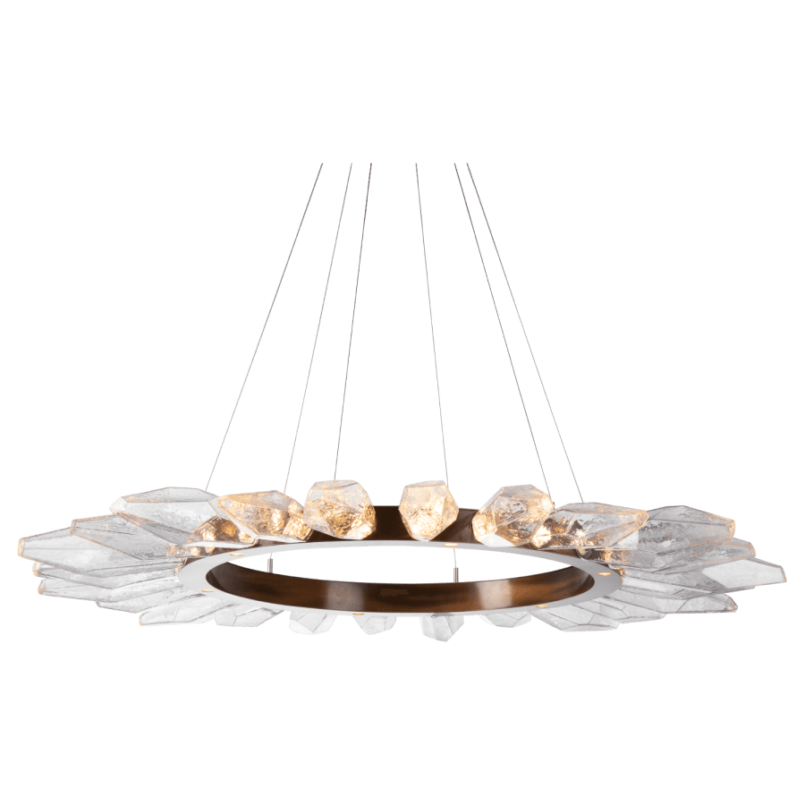 Hammerton Studio Rock Crystal 56" Wide 30 Light Hand Blown Glass LED Radial Chandelier