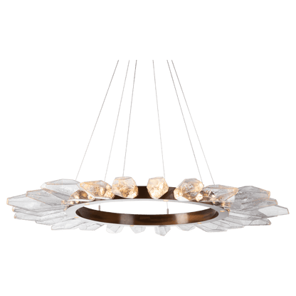 Hammerton Studio Rock Crystal 56" Wide 30 Light Hand Blown Glass LED Radial Chandelier
