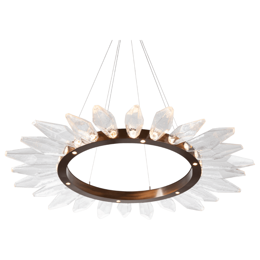 Hammerton Studio Rock Crystal 56" Wide 30 Light Hand Blown Glass LED Radial Chandelier