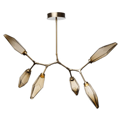 Hammerton Studio Rock Crystal 44" Wide 6 Light Hand Blown Glass LED Modern Branch Chandelier