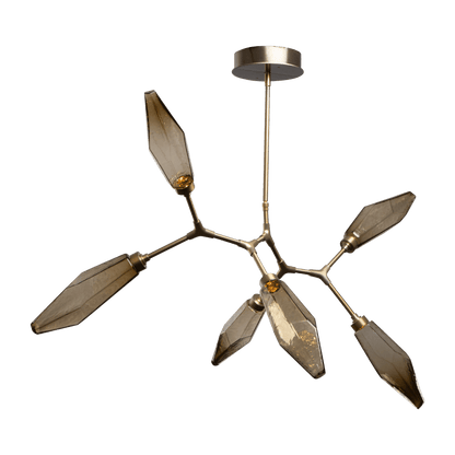 Hammerton Studio Rock Crystal 44" Wide 6 Light Hand Blown Glass LED Modern Branch Chandelier