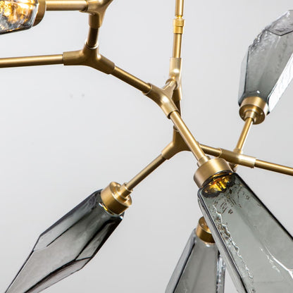 Hammerton Studio Rock Crystal 53" Wide 8 Light Hand Blown Glass LED Modern Branch Chandelier
