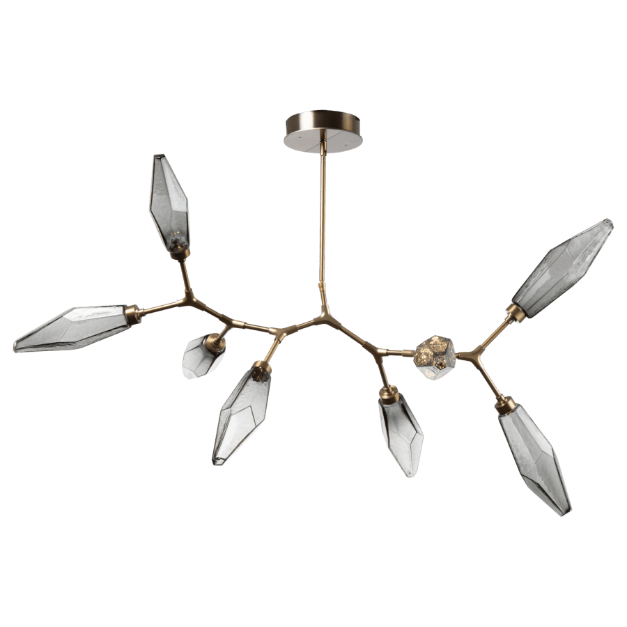 Hammerton Studio Rock Crystal 53" Wide 8 Light Hand Blown Glass LED Modern Branch Chandelier