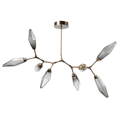 Hammerton Studio Rock Crystal 53" Wide 8 Light Hand Blown Glass LED Modern Branch Chandelier