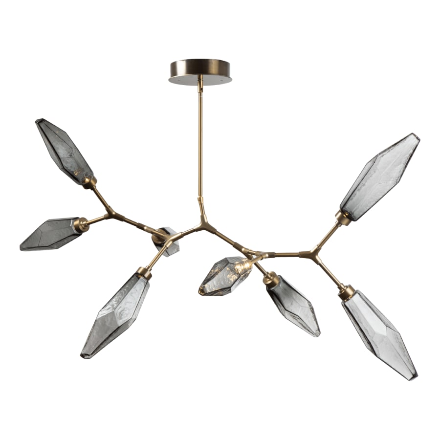 Hammerton Studio Rock Crystal 53" Wide 8 Light Hand Blown Glass LED Modern Branch Chandelier