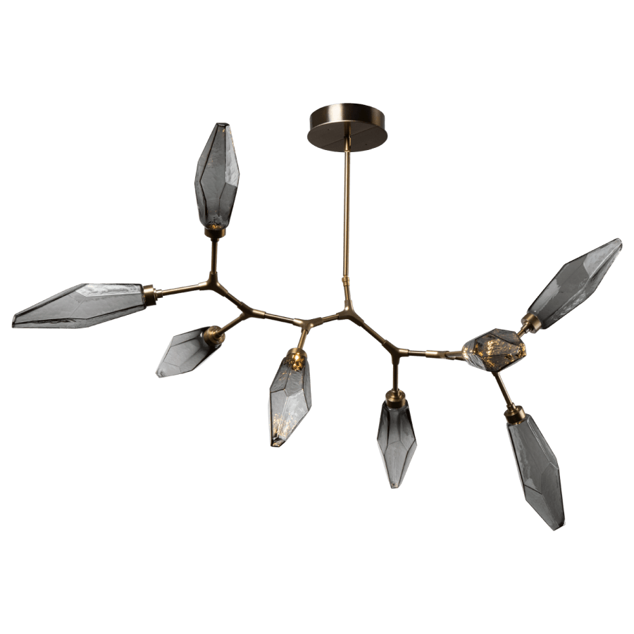 Hammerton Studio Rock Crystal 53" Wide 8 Light Hand Blown Glass LED Modern Branch Chandelier