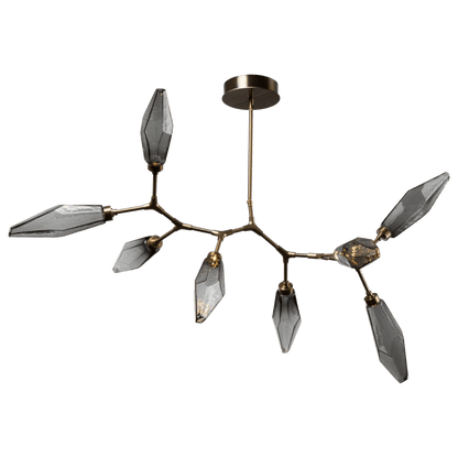 Hammerton Studio Rock Crystal 53" Wide 8 Light Hand Blown Glass LED Modern Branch Chandelier
