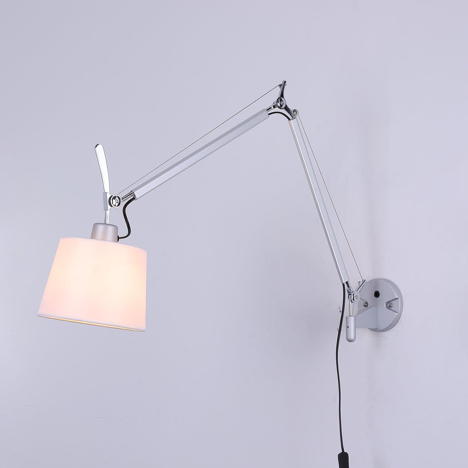 Rocker Modern Design Wall Lamp ∅ 7.9″ x H 9.4″ / Dia 20cm x H 24cm / Fog Silver Color & White / US Plug Wall lamp