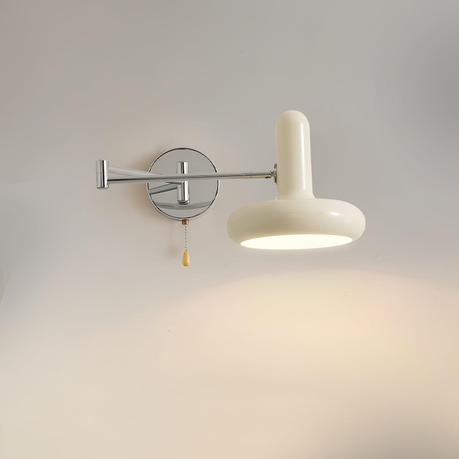 Rocker Wall Light ∅ 7.9″ x H 7.9″ / Dia 20cm x H 20cm / Chrome + Cream Wall lamp