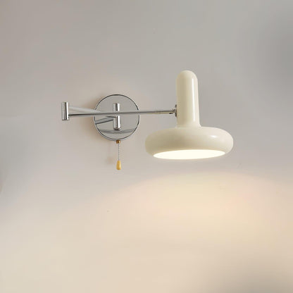 Rocker Wall Light ∅ 7.9″ x H 7.9″ / Dia 20cm x H 20cm / Chrome + Cream Wall lamp