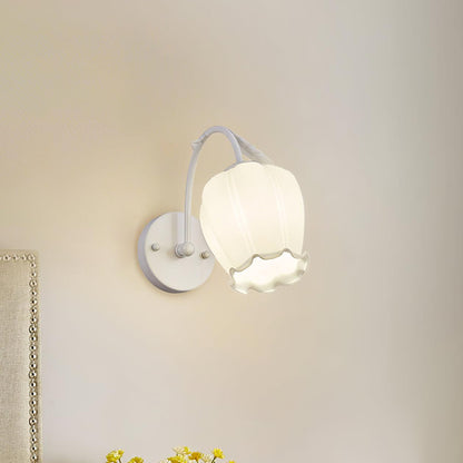 Rococo Wall Lamp ∅ 7.8″ x H 12.5″/ Dia 20cm x H 32cm / White Wall lamp