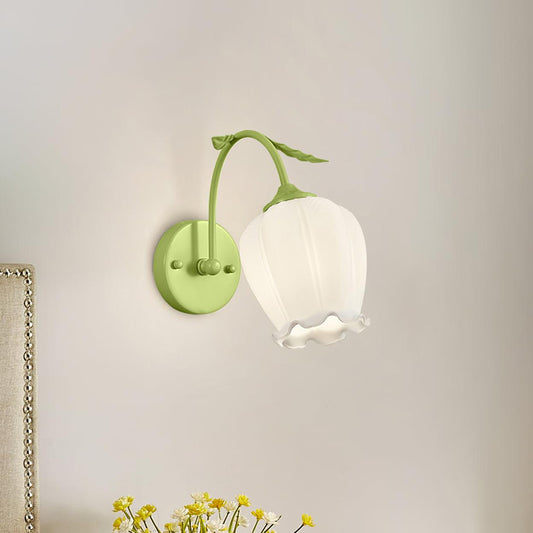 Rococo Wall Lamp ∅ 7.8″ x H 12.5″/ Dia 20cm x H 32cm / Green Wall lamp