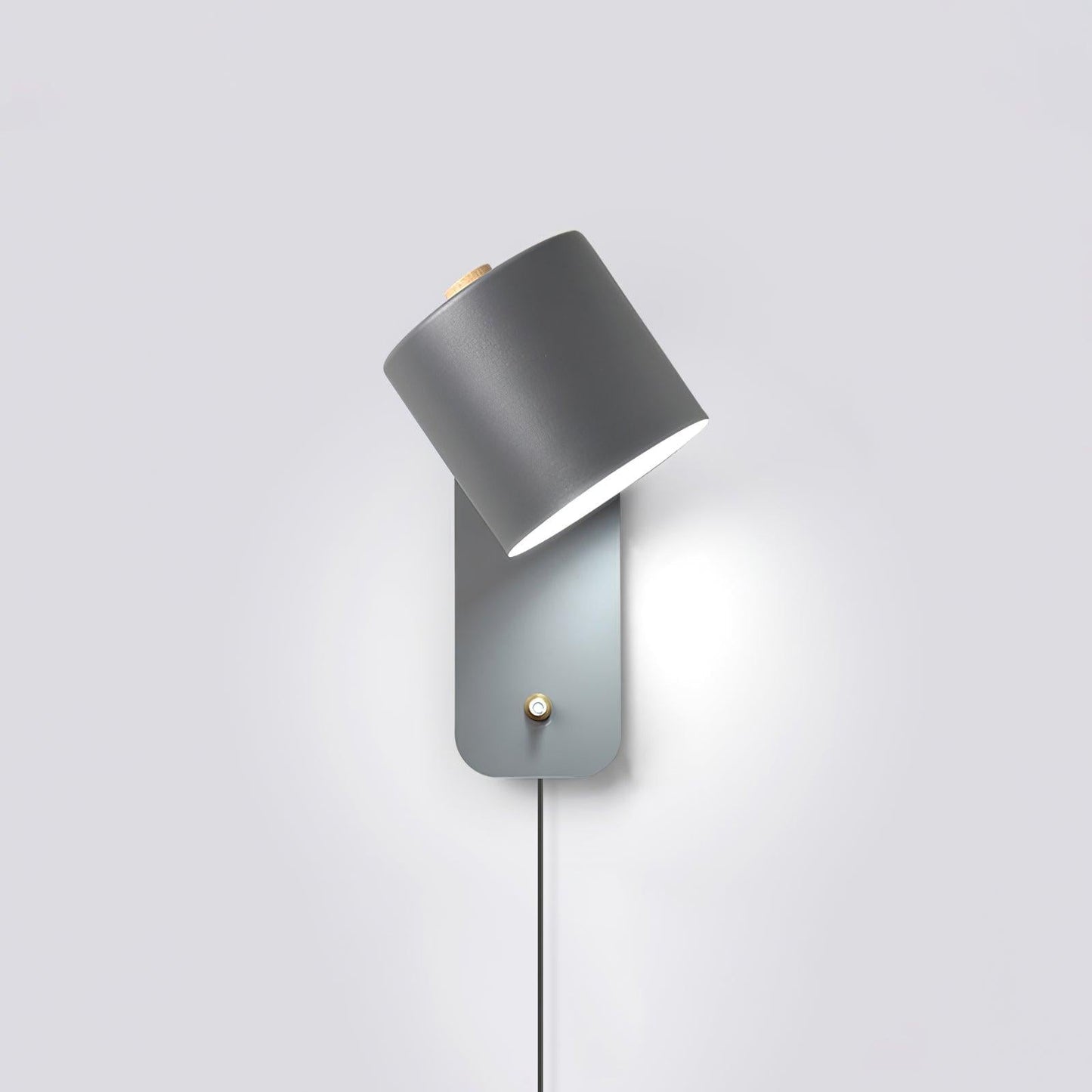 Rotatable Cylinder Plug-in Wall Lamp ∅ 5.1″ x H 11.8″ / Dia 13cm x H 30cm / Grey / US Plug 1001 Wall lamp