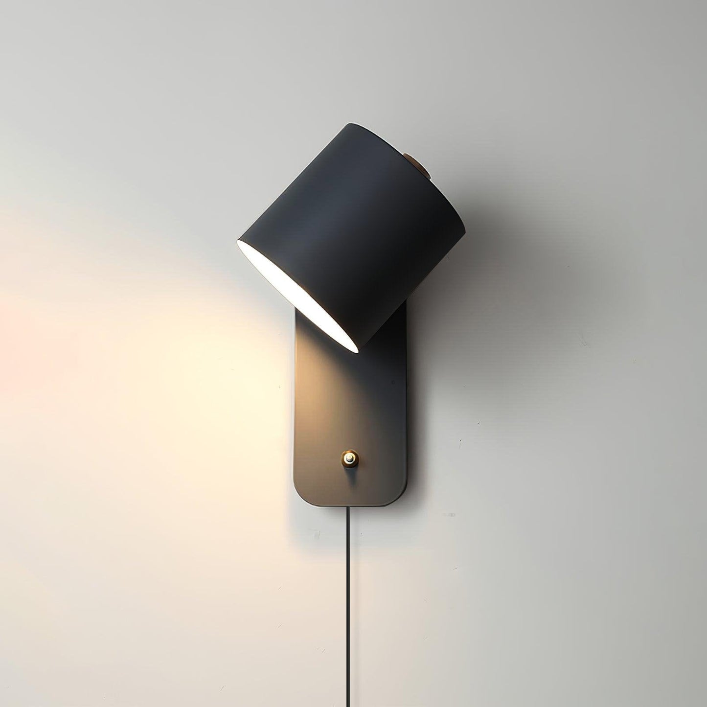 Rotatable Cylinder Plug-in Wall Lamp ∅ 5.1″ x H 11.8″ / Dia 13cm x H 30cm / Black / US Plug 1001 Wall lamp