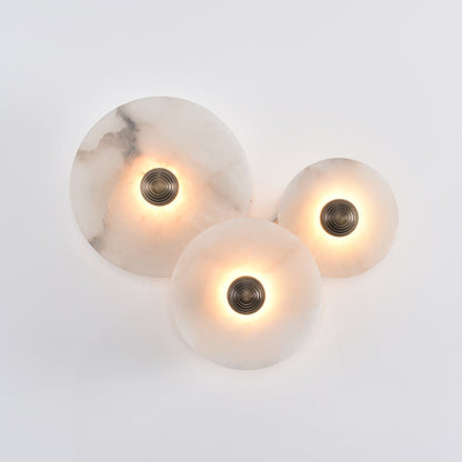 Nayra Alabaster Wall Lamp 3 lamps A ∅ 9.8″+∅ 9.8″+∅ 11.8″ / White & Bronze / Triac Warm Dimming 1001 Wall lamp