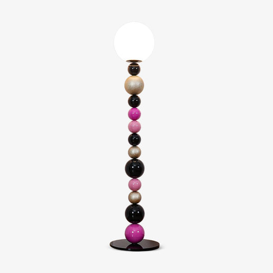 Round Balls Stacking Floor Lamp ∅ 11.8″ x H 53.9″ / Dia 30cm x H 137cm / Pink & Black / US Plug Floor lamp