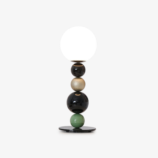 Round Balls Stacking Table Lamp ∅ 7.9″ x H 22.8″ /Dia 20cm x H 58cm / Green & Black / US Plug Table lamp