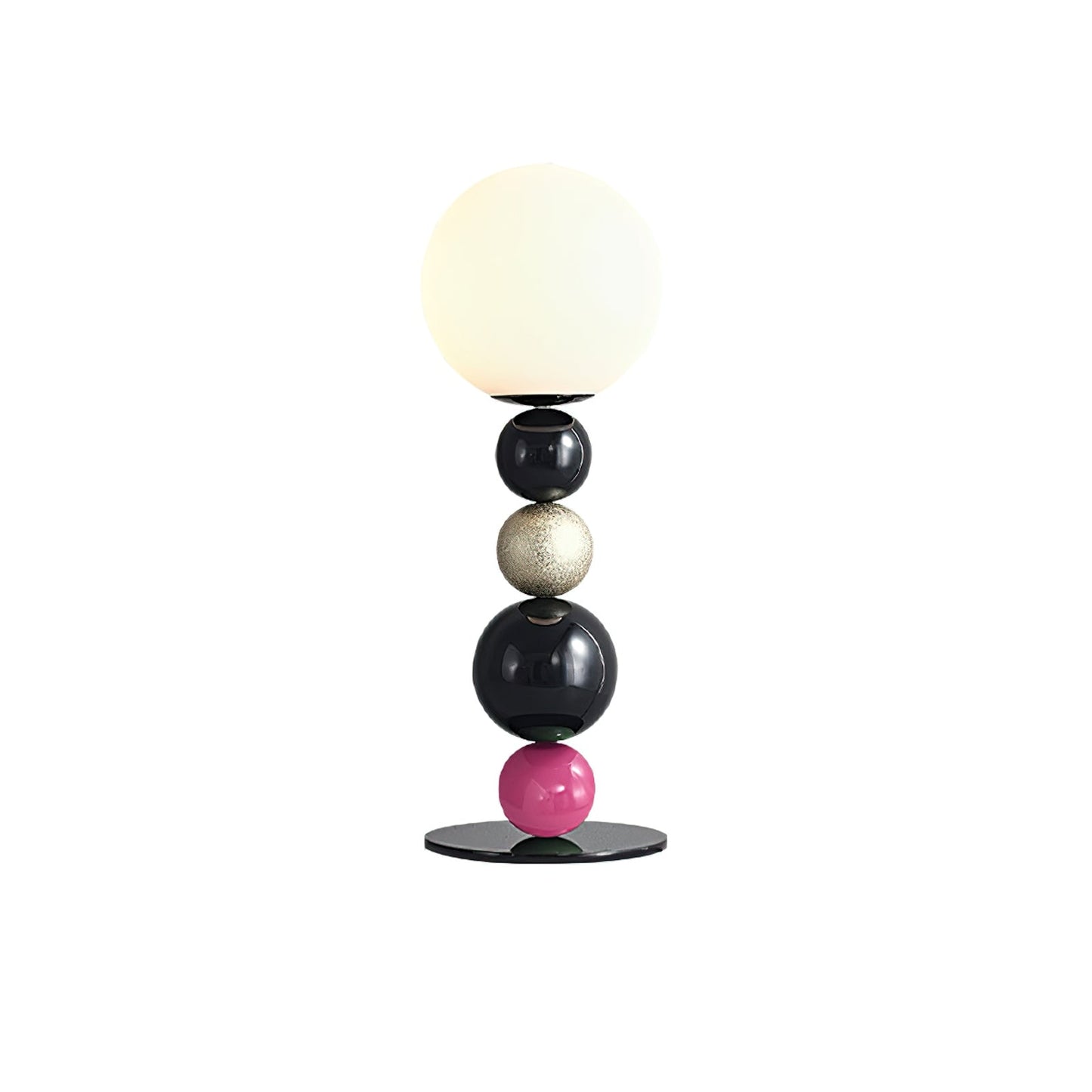 Round Balls Stacking Table Lamp ∅ 7.9″ x H 22.8″ /Dia 20cm x H 58cm / Pink & Black / US Plug Table lamp
