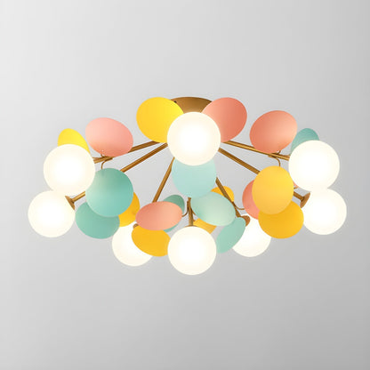 Round Macaron Ceiling Lamp 8 heads ∅ 28.3″ x H 15″ / Colorful Ceiling lamp