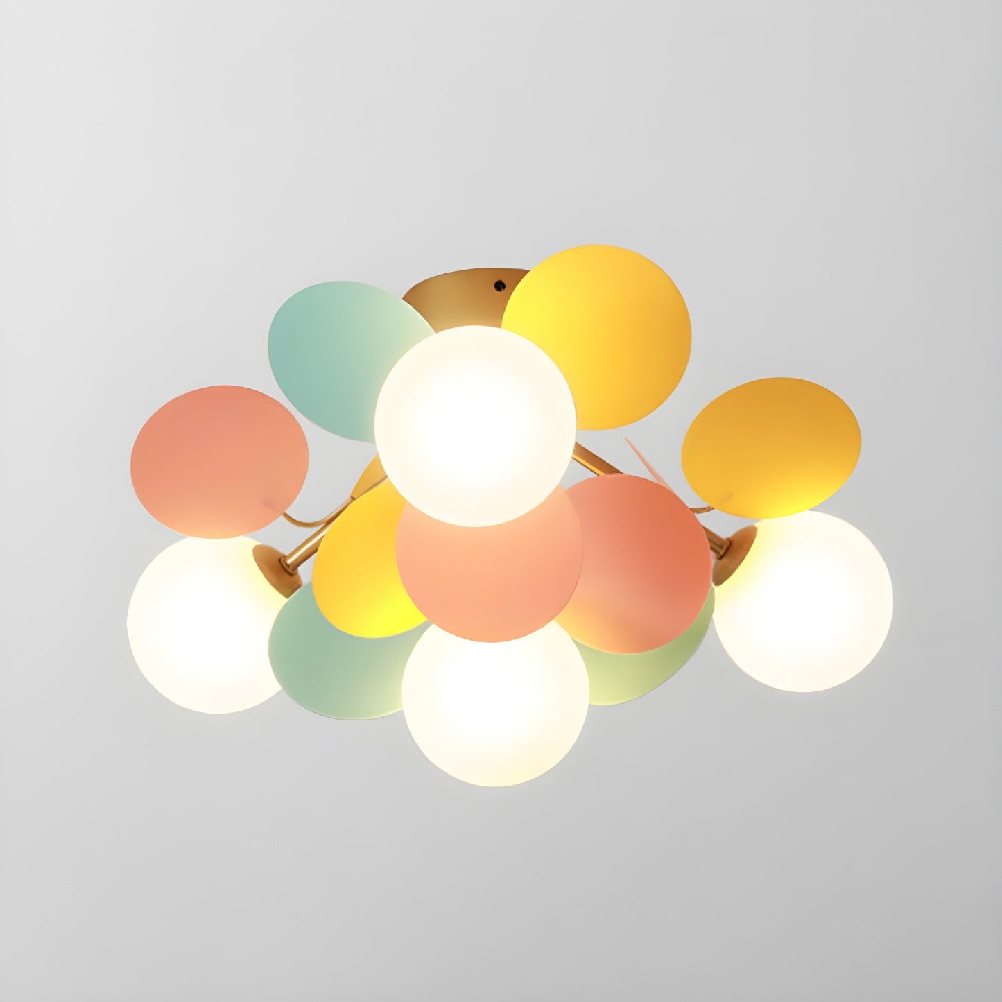 Round Macaron Ceiling Lamp 4 heads ∅ 18.5″ x H 11″ / Colorful Ceiling lamp