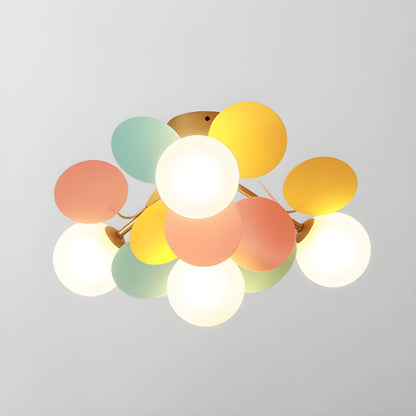 Round Macaron Ceiling Lamp 4 heads ∅ 18.5″ x H 11″ / Colorful Ceiling lamp