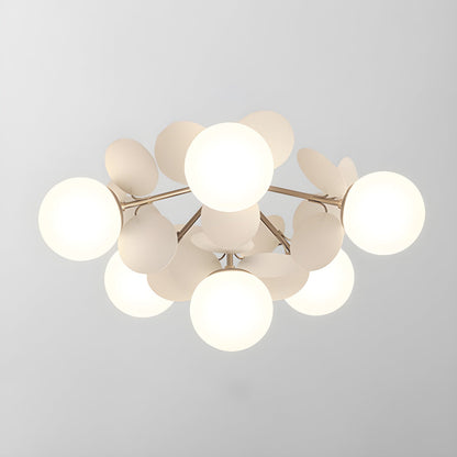Round Macaron Ceiling Lamp 6 heads ∅ 21.7″ x H 12.6″ / White Ceiling lamp