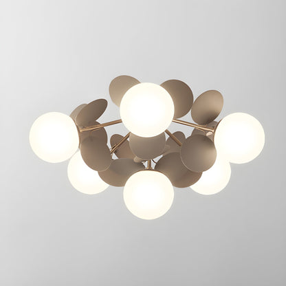 Round Macaron Ceiling Lamp 6 heads ∅ 21.7″ x H 12.6″ / Grey Ceiling lamp