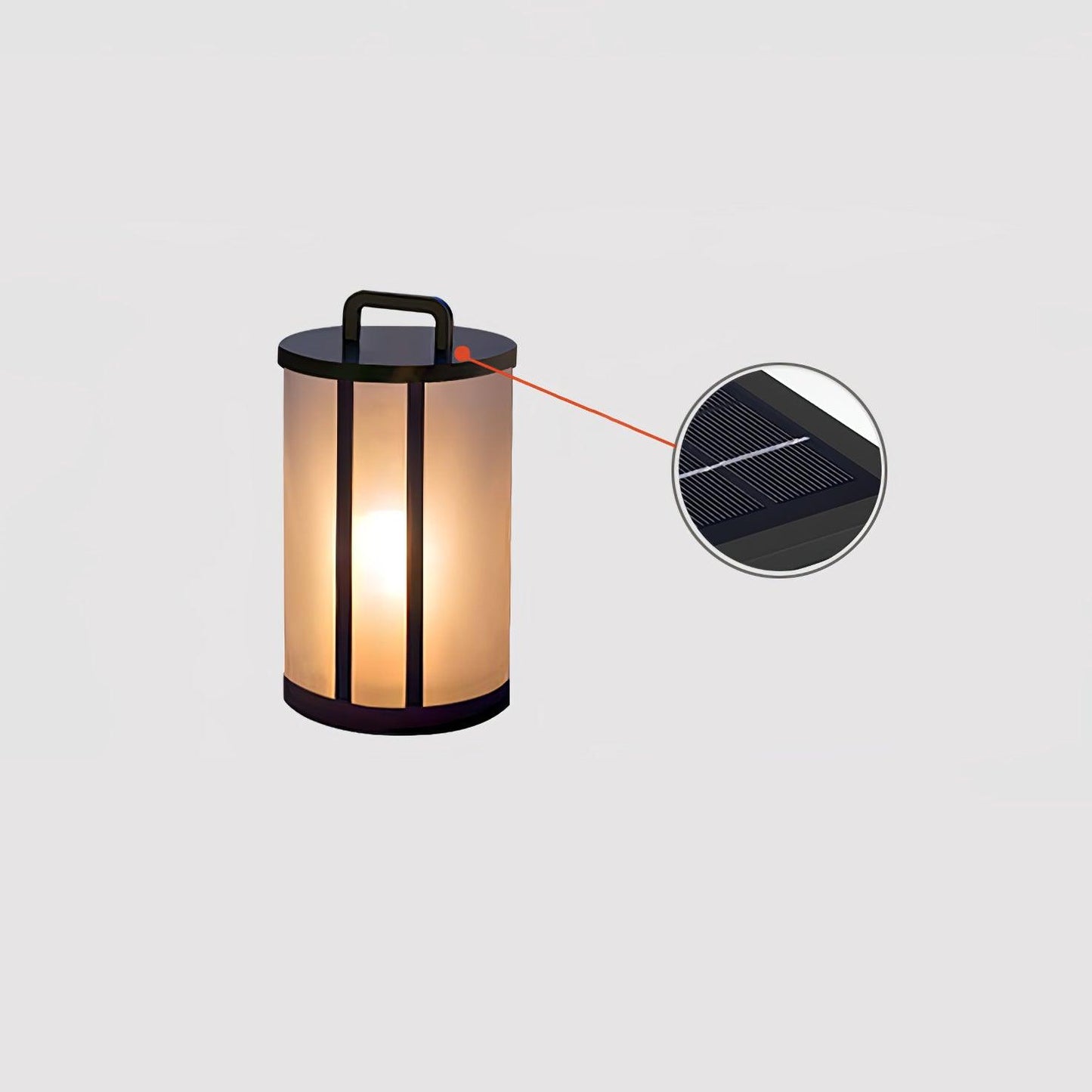 Round Pillar Acrylic Lantern Outdoor Lamp ∅ 11″ x H 23.6″ / Dia 28cm x H 60cm / Model B: Solar-Powered Version / Warm