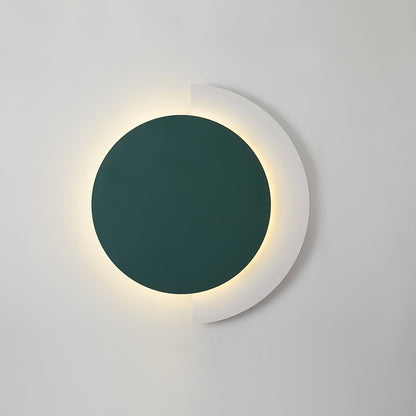 Rounded Abstract Art Sconce ∅ 8.1″ x H 12″ / Dia 20.5cm x H 30.5cm / Green + White / Warm Light Wall lamp