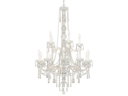 Schonbek Arlington 15-Light Tiered Chandelier in Polished Silver with Heritage Crystal