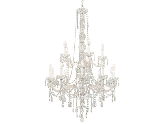 Schonbek Arlington 15-Light Tiered Chandelier in Polished Silver with Heritage Crystal