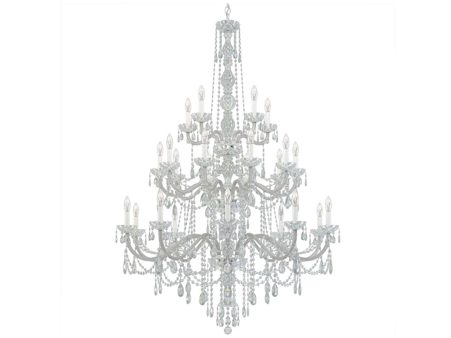 Schonbek 25-Light Arlington Crystal Chandelier in Polished Silver