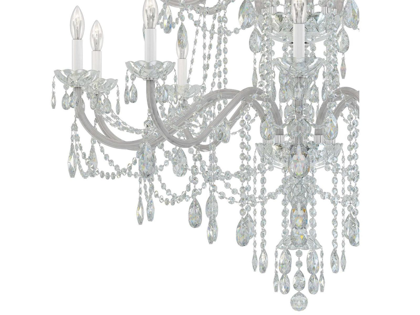 Schonbek 25-Light Arlington Crystal Chandelier in Polished Silver