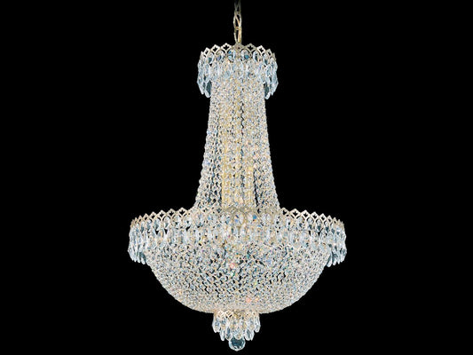 Schonbek 12-Light Camelot Crystal Empire Chandelier in Polished Gold