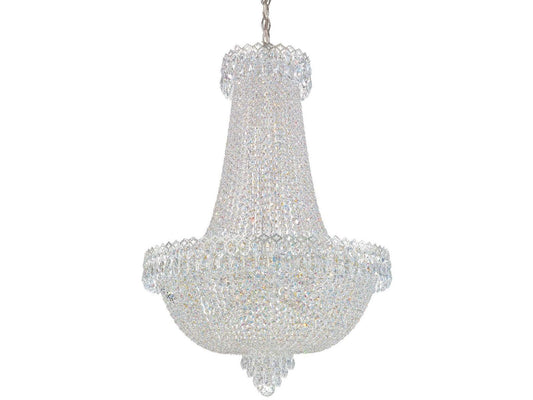 Schonbek 22-Light Camelot Empire Chandelier in Polished Silver with Optic Crystal