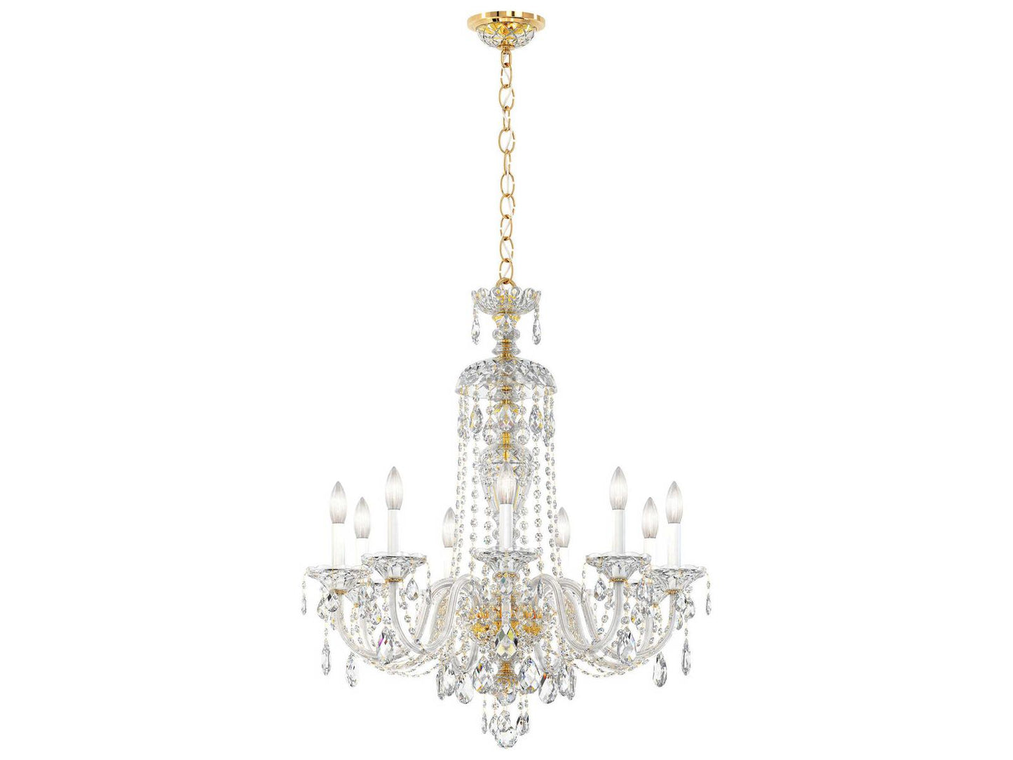 Schonbek Sterling 9-Light Crystal Chandelier