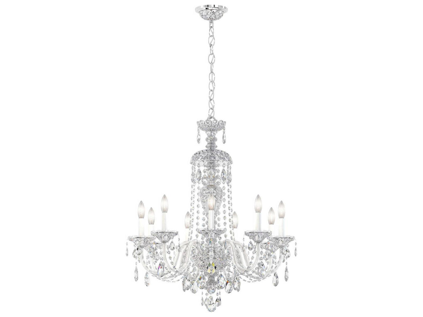 Schonbek Sterling 9-Light Crystal Chandelier