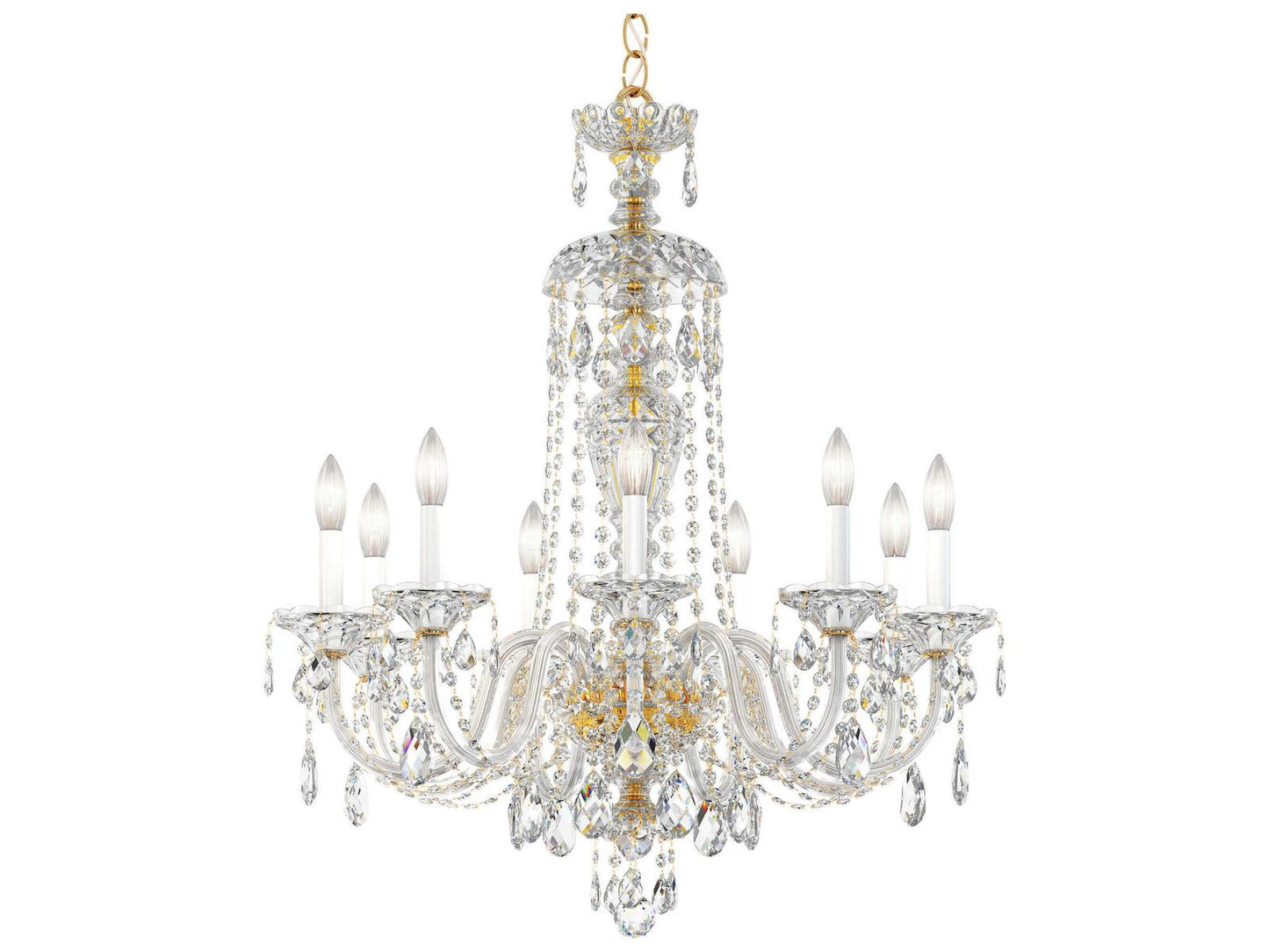 Schonbek Sterling 9-Light Crystal Chandelier