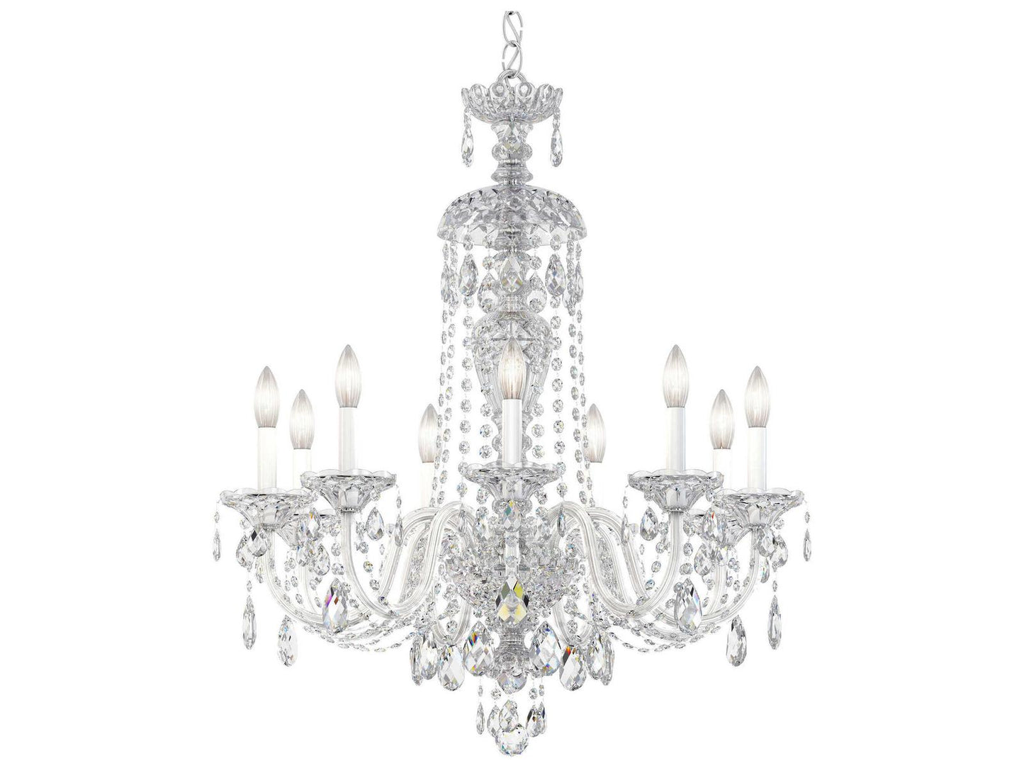 Schonbek Sterling 9-Light Crystal Chandelier