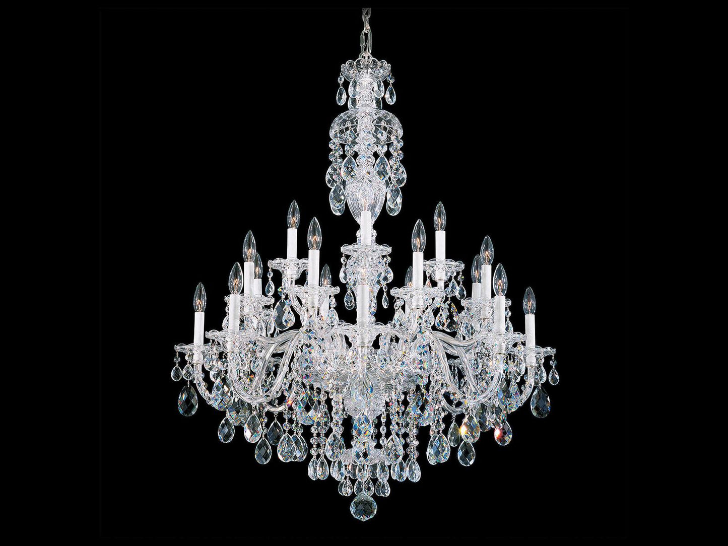 Schonbek Sterling 20-Light Crystal Candelabra Chandelier