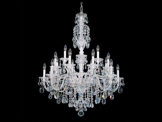 Schonbek Sterling 20-Light Crystal Candelabra Chandelier