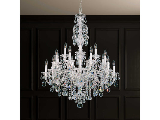 Schonbek Sterling 20-Light Crystal Candelabra Chandelier