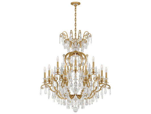 Schonbek 16-Light Renaissance Rock Crystal Candelabra Chandelier with Quartz Crystal