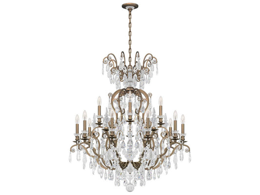 Schonbek 16-Light Renaissance Rock Crystal Candelabra Chandelier with Quartz Crystal