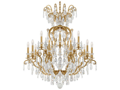 Schonbek 16-Light Renaissance Rock Crystal Candelabra Chandelier with Quartz Crystal