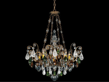 Schonbek 8-Light Renaissance Rock Crystal Candelabra Chandelier in Heirloom Bronze