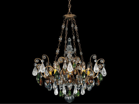 Schonbek 8-Light Renaissance Rock Crystal Candelabra Chandelier in Heirloom Bronze