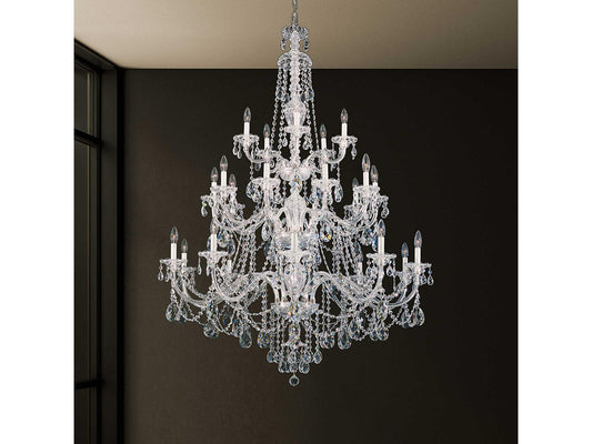Schonbek Sterling 25-Light Crystal Candelabra Chandelier