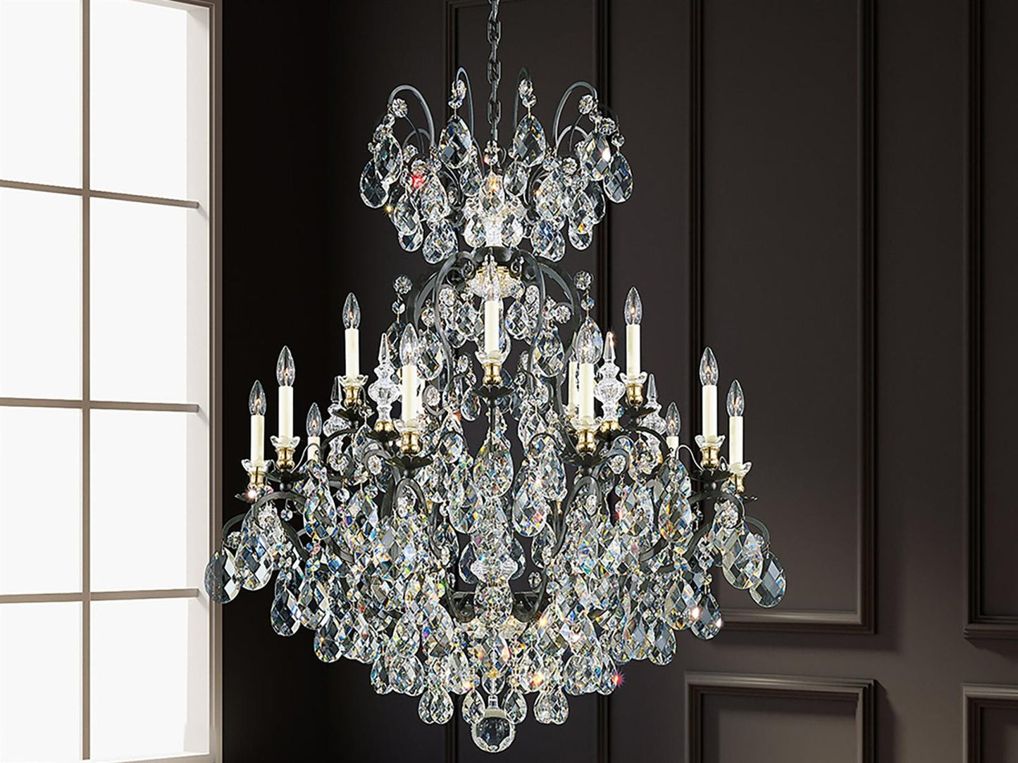 Schonbek Renaissance 16-Light Crystal Candelabra Chandelier